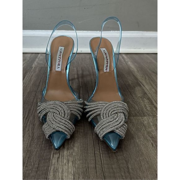 AQUAZZURA Gatsby Sling 105 heels US 6.5 $1250 - Picture 7 of 13